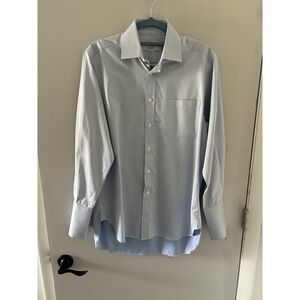Charles Tyrwhitt Dress Shirt Mens 15/33 Light Blue Solid Button Up French Cuff